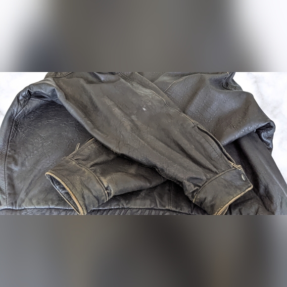 Vintage/Distressed Luis Alvear Brass Rail Bomber Jacket 100% Genuine Leather - Picture 4 of 5